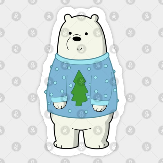We Bare Bears Christmas Ice Bear Bear Sticker TeePublic